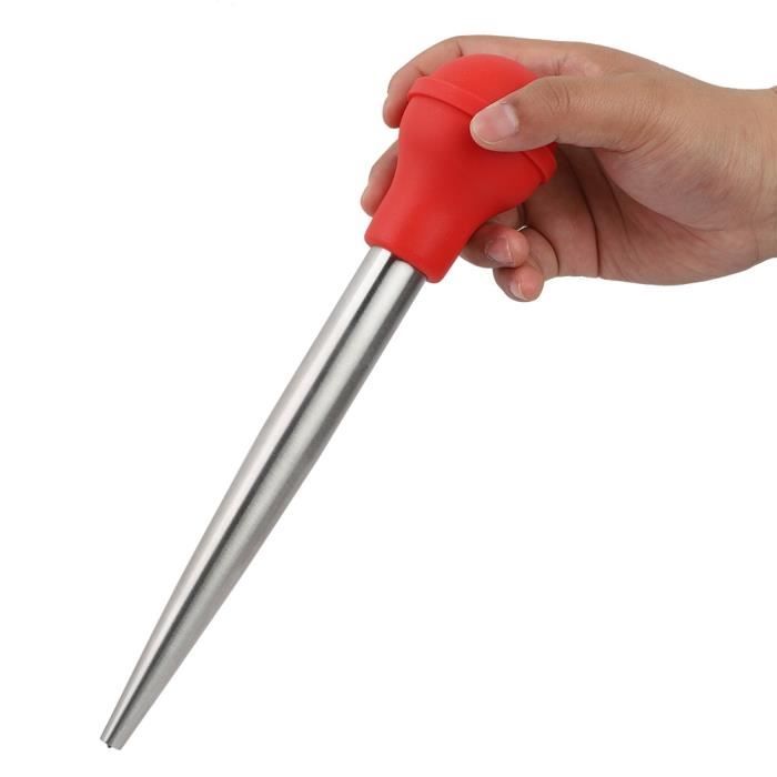 Seringue à Marinade En Acier Inox 304 - Injecteur De Saveurs Pour Viandes (Dinde, Poulet, Porc…) - 2 Aiguilles Incluses - 8