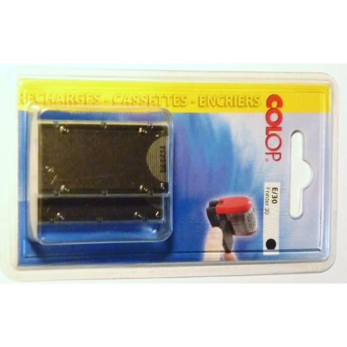Lot de 2 Cassettes d/'encre E//60 recharge pour tampon COLOP Printer 60 Noir