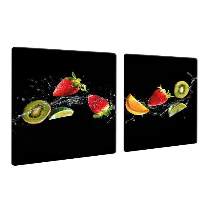Tapis plaque induction Fruits - Tableau noir - Légumes Protection plaque  induction 70x52 cm Protege plaque induction
