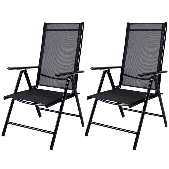 Set De 2 Chaises En Aluminium Avec Dossier Haut Reglable Bern Chaise Fauteuil De Jardin Achat Vente Fauteuil Jardin Set De 2 Chaises En Alumini Cdiscount