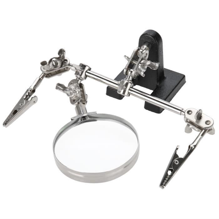 Support Magnétique PCB Troisième Main Avec Loupe - Bras Flexibles Alligator Pour Soudure Électronique Bricolage