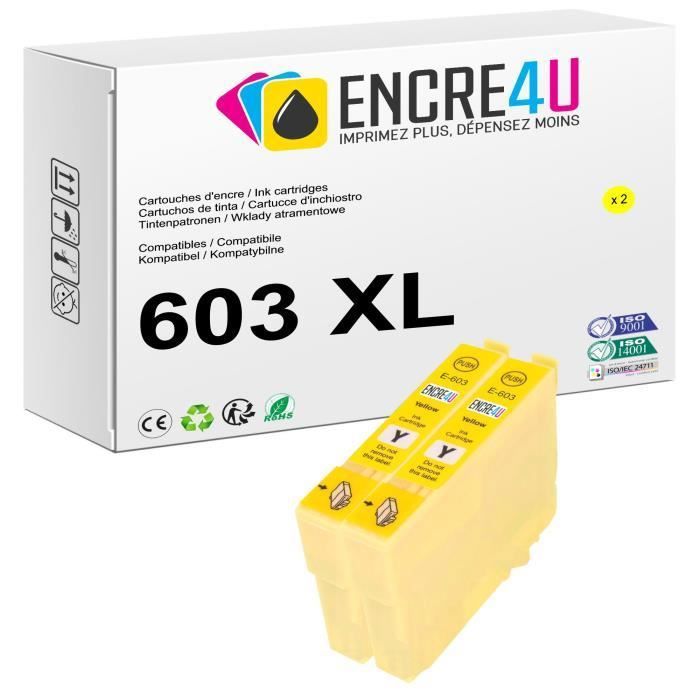 603XL ENCRE4U - Lot de 2 cartouches JAUNE compatibles avec EPSON 603 XL -  Dispo aussi à l'unité ou par lot : Noir Cyan Magenta Jaune - Cdiscount  Informatique