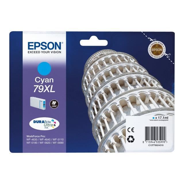 EPSON Cartouche dencre 79 XL Cyan - Tour de Pise (C13T79024010)