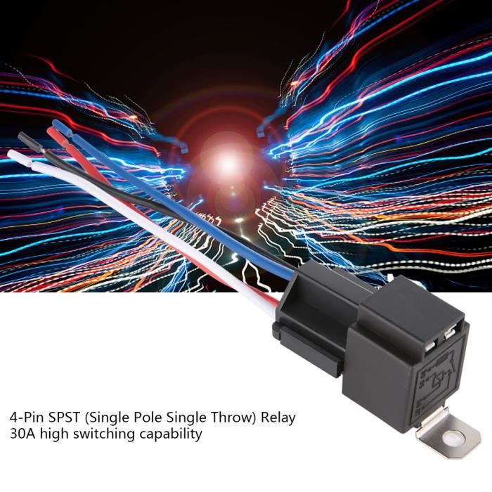 Kit 6 Relais 12V 30A Avec Fusibles Et Harnais - 5 Broches SPST, Fils 14 AWG | Pour Phares, Essuie-glaces, Auto - 10