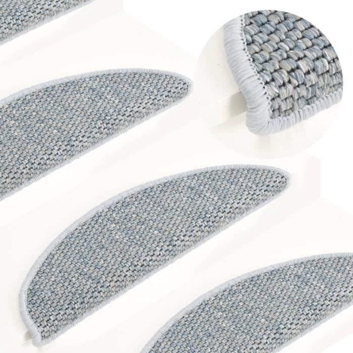 Tapis D'escalier Antidérapants (lot De 15) - 65x21x4 Cm, Aspect Sisal - Adhésif Inclus - Couleur Sable - 7