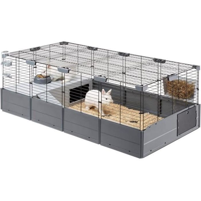 ferplast cage à lapin multipla maxi 142,5x72x50 cm noir  442653