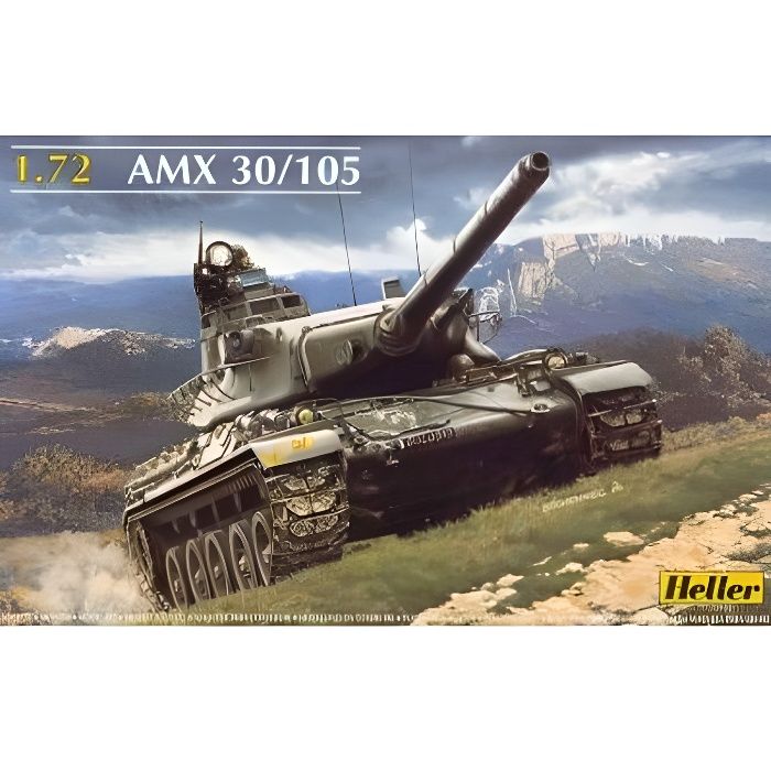 Maquette - HELLER - Char AMX 30-105 - Vert - 74 pièces