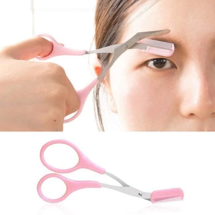 Ciseaux à Sourcils Avec Peigne Intégré Inox - Précision épilation Homme Femme - Neuf