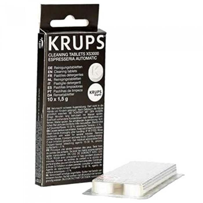 Tablettes de nettoyage pour machine à café expresso KRUPS - XS300010 - Dosettes - Capacité 12L