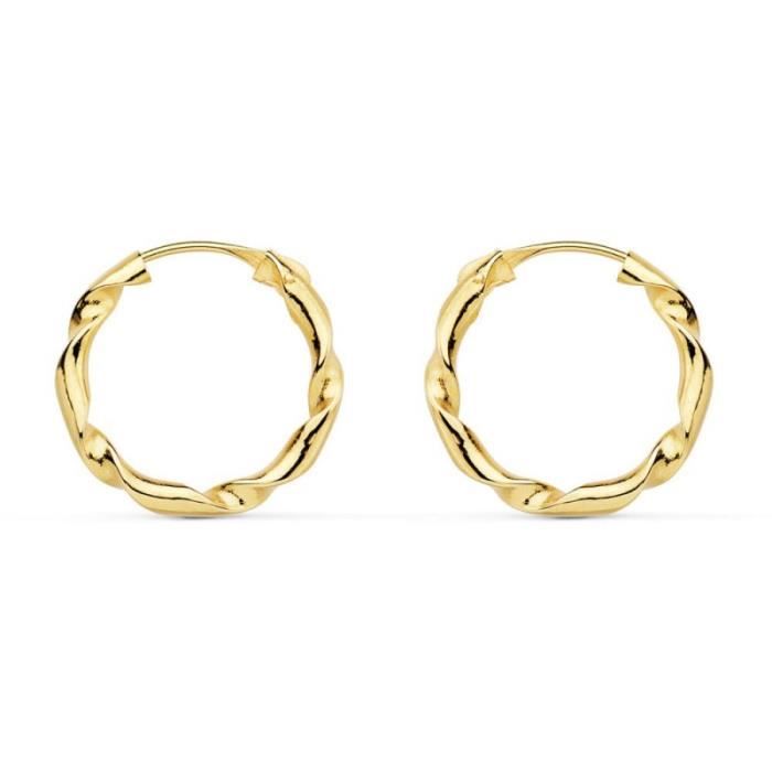 Boucles D’oreilles Pendantes En Plaqué Or 18 Carats - Motifs Ajourés élégants