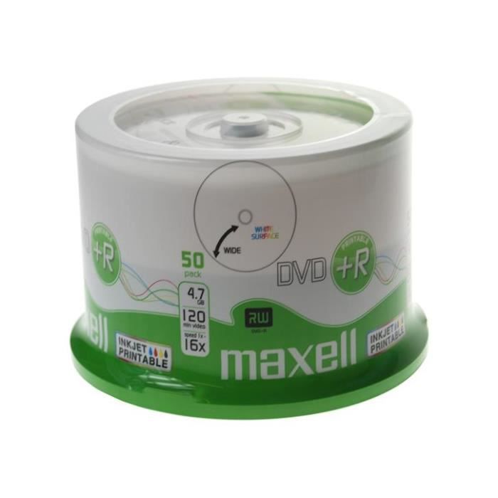 DVD+R MAXELL 4.7 Go 16x Imprimable Spindle de