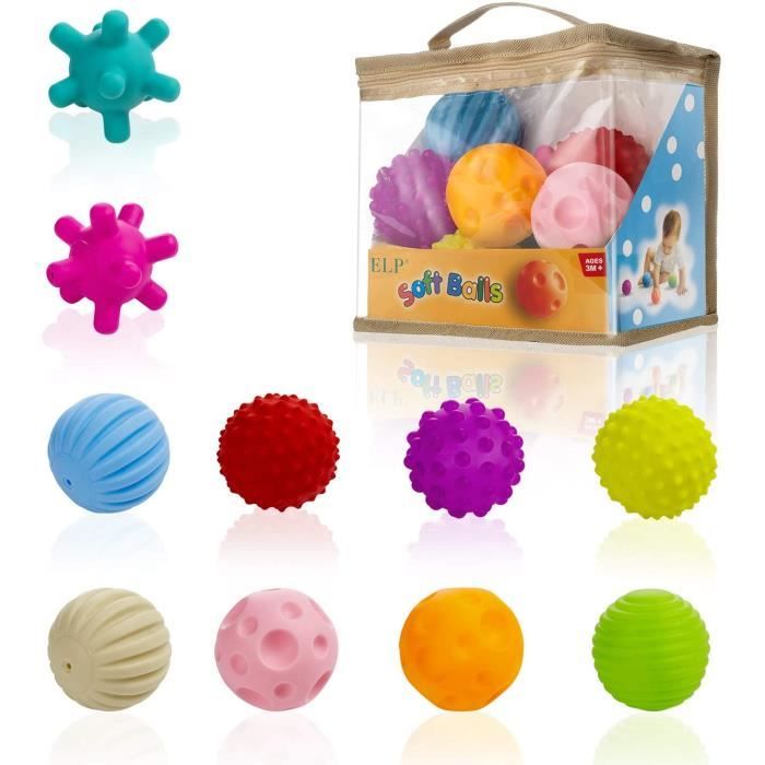 10 Pcs Balles Sensorielles Douces MKISHINE - Jouets éducatifs Souples à  Presser pour Bébés - Variété de couleurs - Cdiscount Sport