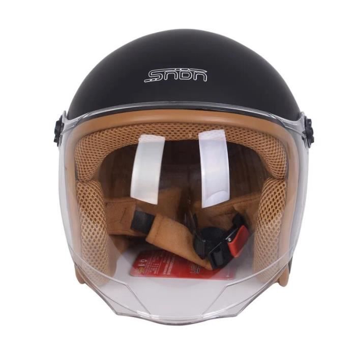Casque Moto Vintage Shkalacar - Visière Ouverte Avec Lunettes UV | Style Rétro Scooter Chopper