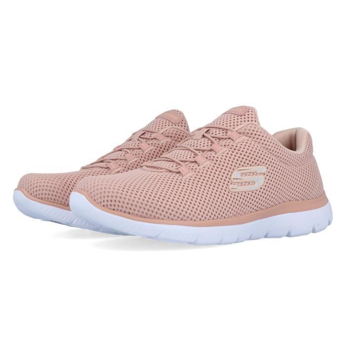 chaussures de course à pied skechers summits pour femmes - rose - fitness