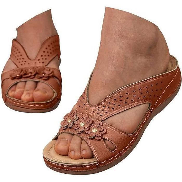 Sandales Femme Orthopédiques Été - Semelle Support, Confortables, Pour Plage, Piscine, Yoga - Modèle Plateforme