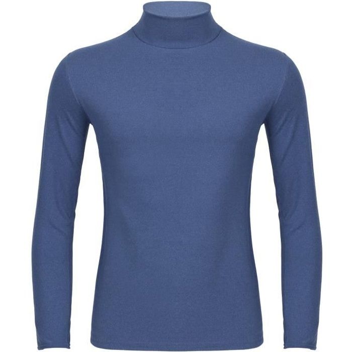 Iiniim Haut Thermique Homme Maillot de Corps Hiver sous Pull Col Montant sous Vetement Thermique Manches Longues Grande Taille M 4XL Bleu Cdiscount Pret a Porter