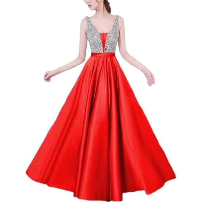 Élégant Femme Paillette Robe de Soirée Longue Pour Mariage Cocktail