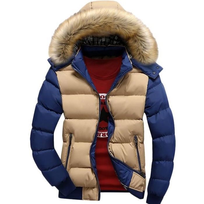NLAVW Doudoune D'hiver Pour Homme, Doudoune à Capuche Avec
