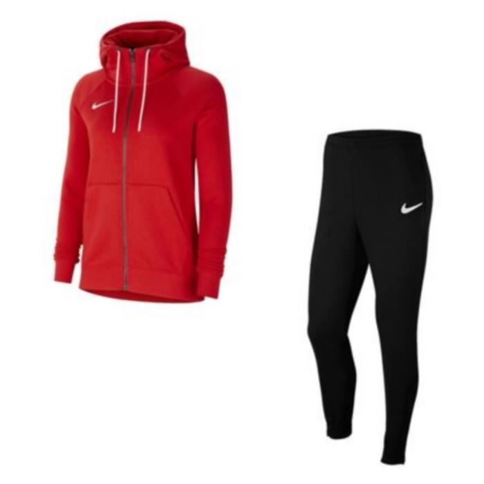 Jogging Polaire Femme Nike Rouge et Noir Manches longues