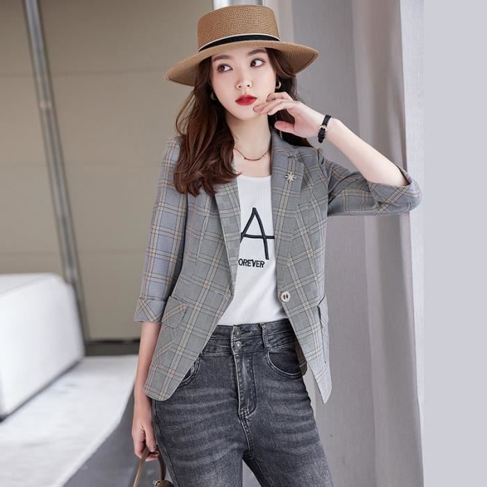 Blazer a carreaux discount gris