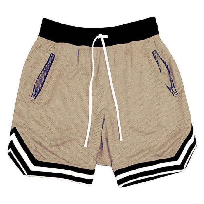 Shorts Décontractés D'Été Camouflage Pour Homme - Taille Élastique, Poches Zippées - Gym, Sport Et Plage