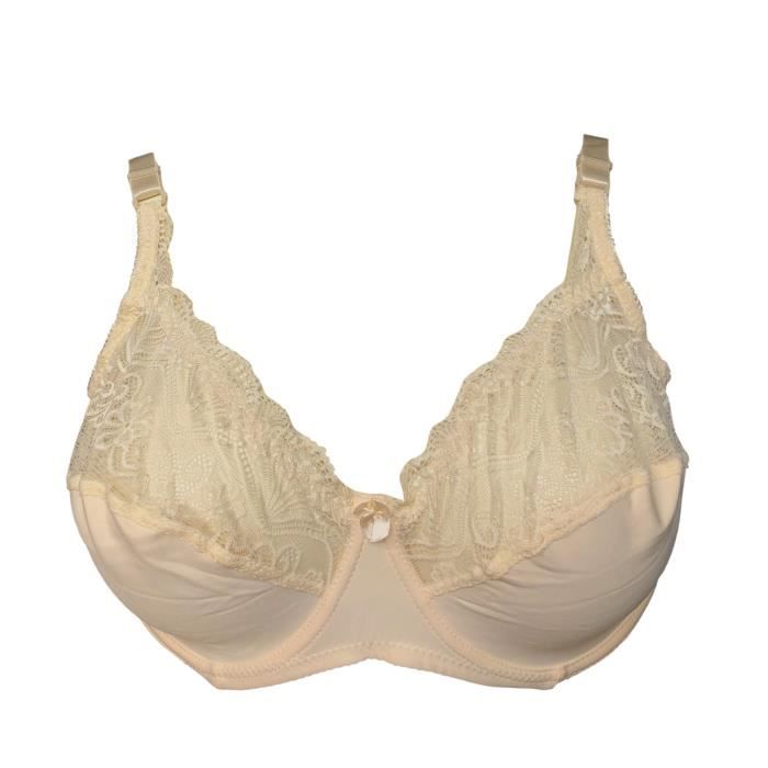 Soutien-gorge sans armatures dentelle Beige