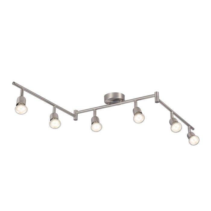 Spoterie Nordlux luminaire Intérieur AVENUE 6-Rail Plafonnier spot Métal Acier Brossé H.15.5 - IP20