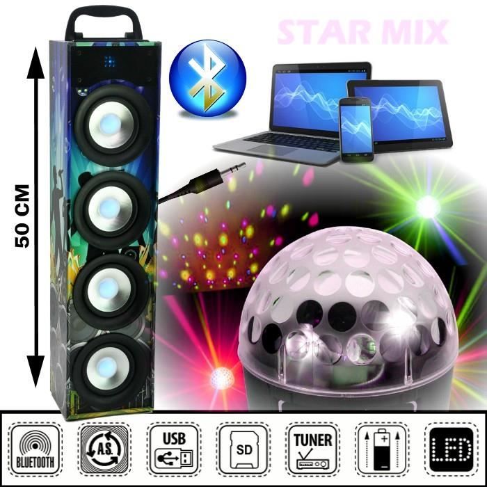 Tour De Son Colonne 40w Bluetooth Usb Sd Tuner Jeu De Lumiere Ufo 48 Leds Pa Dj Sono Multimédia Cadeaux Enfant Famille Noël Pack Sono Avis Et Prix Pas Cher Cdiscount