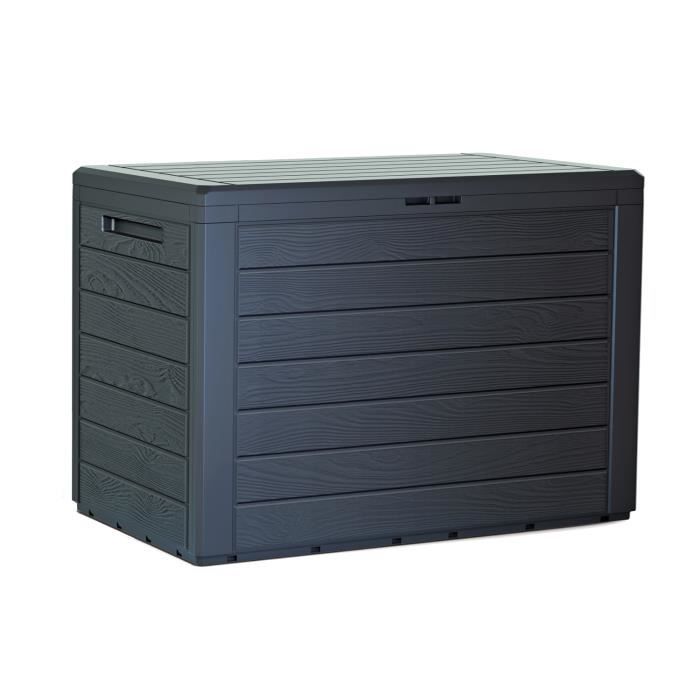 Prosperplast Boîte de jardin verrouillable anthracite 190L Woodebox