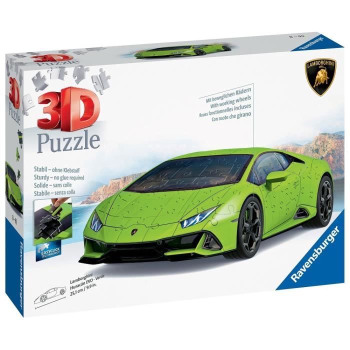 Puzzle 3D Lamborghini Huracán EVO verte - Ravensburger - 108 pièces