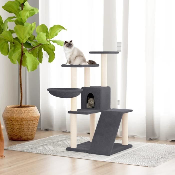 Comparer les prix de Arbre à chat - SALUTUYA - BD2921 - Gris foncé - Bois d'ingénierie - 94 cm de hauteur