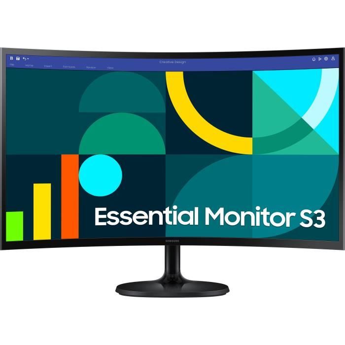 Ecran PC – SAMSUNG – S24D360G – 24 – 1800R – FHD 1920×1080 – 100Hz – VA – 4ms(GTG) – 250cd/m² – 3000 : 1 – HDMI – Cable(s) HDMI