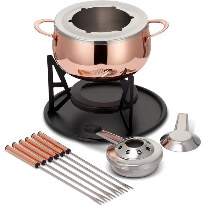 Service à Fondue En Cuivre SIGG Switzerland - Pot à Fromage, Chocolat Ou Viande (20 Cm)