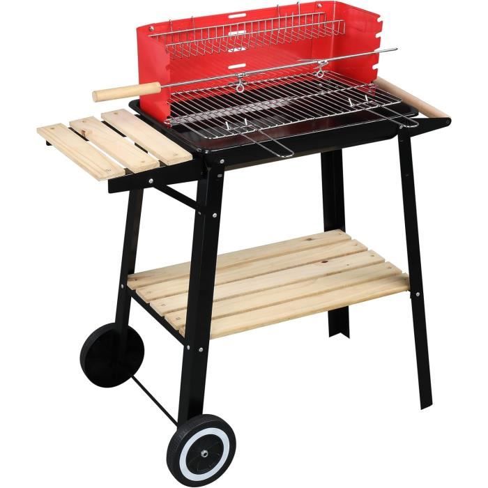 Barbecue Roulettes Charbon De Bois DKD Home Decor – Dimensions 59x49x82 Cm, Métal Robuste