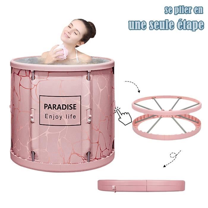 Aufun 118 x 62 x 53 cm Baignoire pliable avec Housse et Rouleaux de Massage, Baignoire Portable
