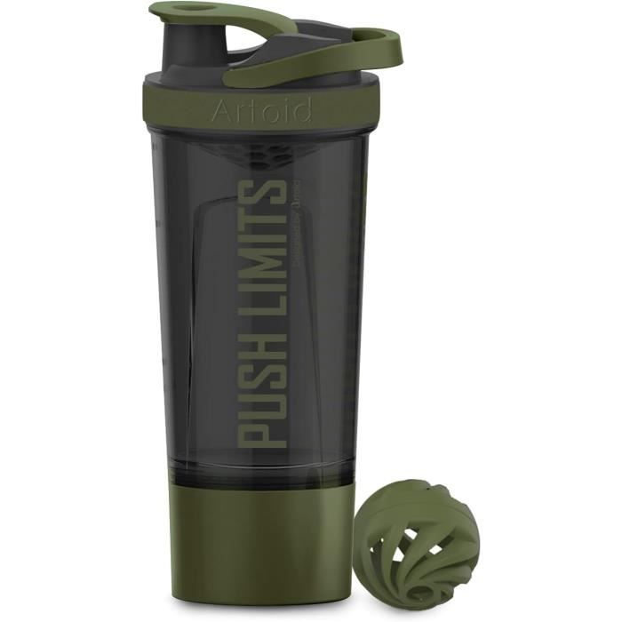 Shaker En Verre 355 Ml Sans BPA - Avec Paille, Manchon Silicone Antidérapant, étanche - Pour Sport, Randonnée, Camping, Boissons Protéinées