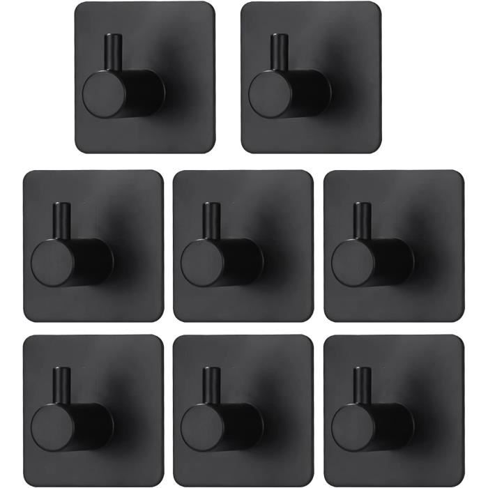 BEEMOUB 2 Pièces Crochet Adhesif Mural 3M, Acier Inox Patere Murale