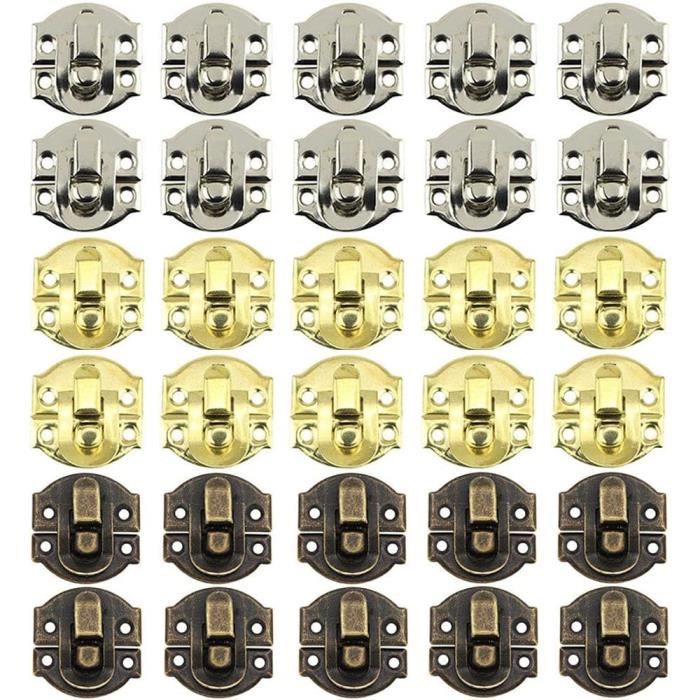 Verrou Vintage En Alliage Zinc - Taille XL 86x75 Mm, Style Ancien - Pour Armoire, Boîte à Bijoux, Meuble, Valise - Vis Incluses