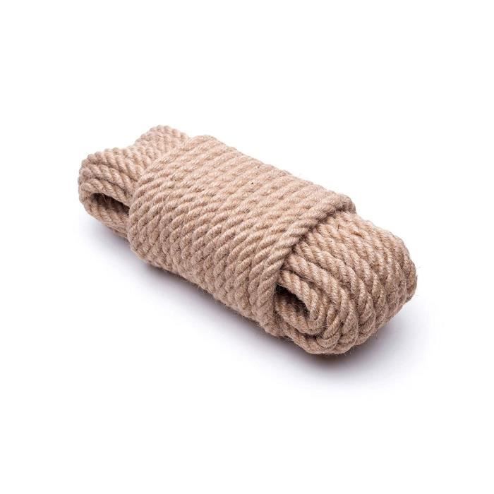 Corde De Barrière En Chanvre Polyhemp 25 Mm – 2 M Avec 2 Mousquetons Chrome Poli – Élégante & Robuste