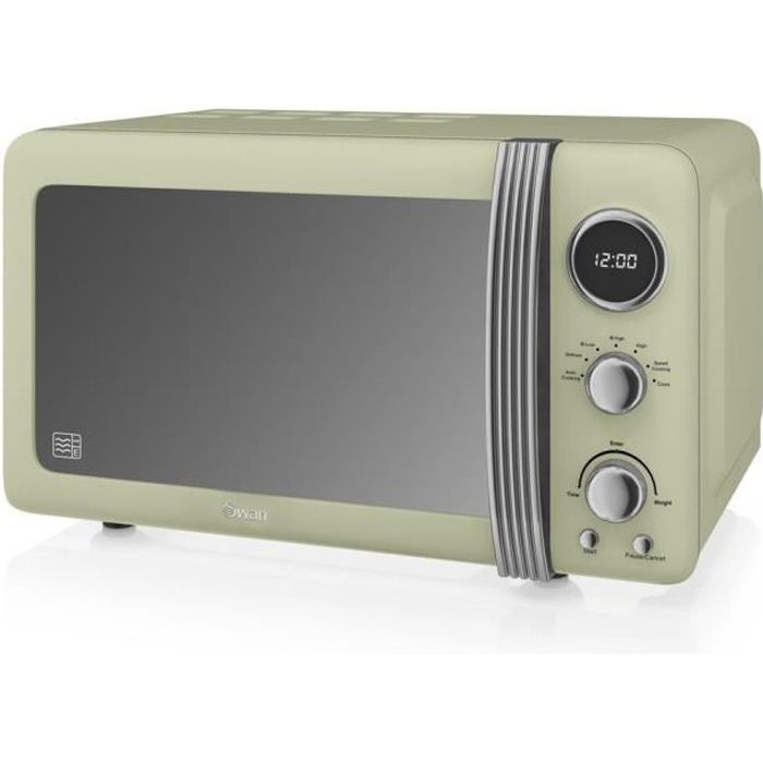 Four micro-ondes combiné - SWAN - 20L Vert - Cuisson vapeur - Gril - Décongélation - Swan