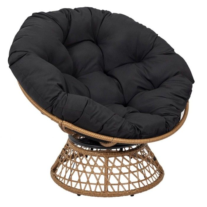 Fauteuil dextérieur avec coussin noir Fauteuil dextérieur avec coussin noir
