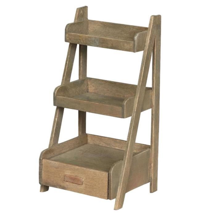 Yumech Maison de poupée Escaliers miniature en bois non peint Escalier Escalier avec main courante 1:12 Maison de poupée main courante droite gauche meubles ornements pour poupée décoration de maison