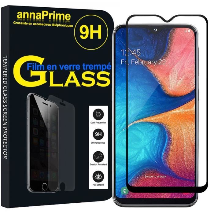 Pour Samsung Galaxy A20E 5.8 SM-A202F: 1 Film de protection décran Verre Trempé de Couleur - NOIR