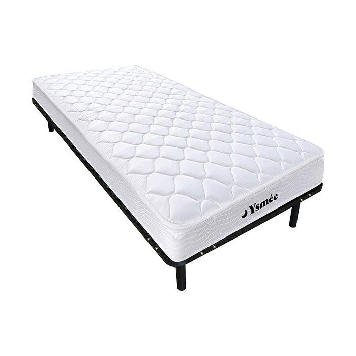Ensemble 90 x 200 cm cadre à lattes + matelas ressorts et mémoire de forme ép.15cm - WOLKENLOS de YSMÉE