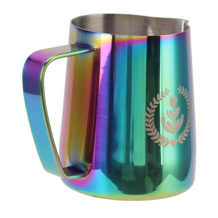 Pichet à Lait Moussant Dianoo En Inox - 350 Ml, Pour Latte, Cappuccino, Couleur Rouge Rosé - 8