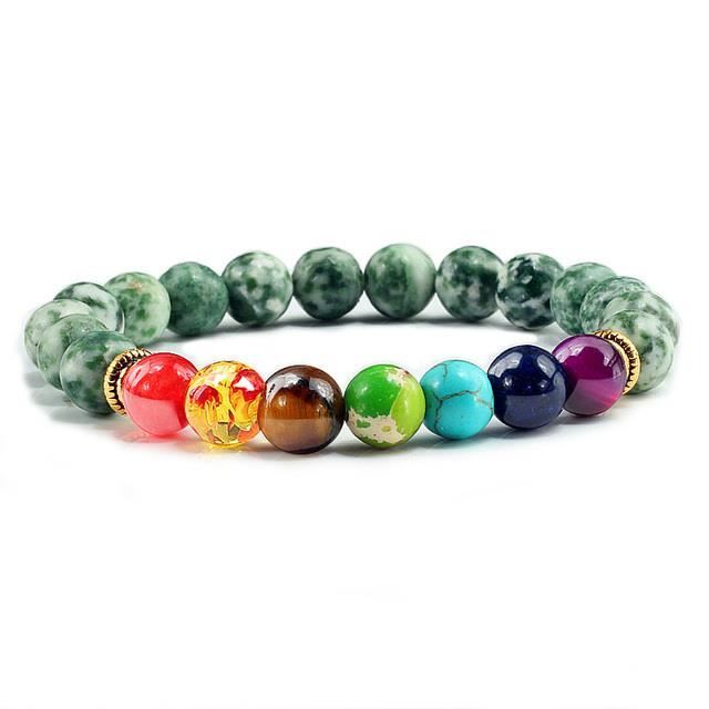 Bracelet Homme En Perles De Jaspe Naturel - Taille Extensible 16-20 Cm, Ne Déteint Pas, Style EST. 2015 - 6