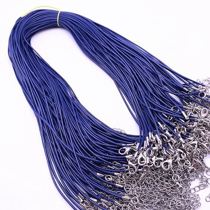 Lot De 10 Cordons Pour Collier En Similicuir 1,5 Mm X 60 Cm - Avec Fermoir Et Chaîne D'extension, Fabrication De Bijoux
