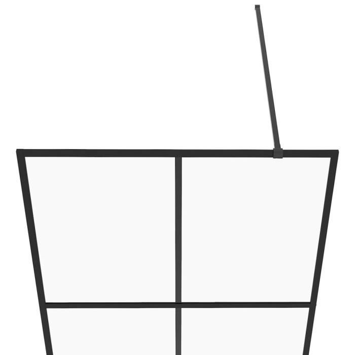 Paroi De Douche En Verre Noir – 115 X 195 Cm – Verre ESG Trempé Transparent – Aluminium