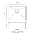 Évier Luisa 1 cuve seule 55x45 en inox - ESSEBAGNO - A encastrer - Gris - Rectangulaire-1