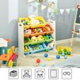 Étagère pour jouets enfants - SONGMICS - GKR04W - Cadre blanc - Casiers amovibles - 86 x 26,5 x 78 cm-1